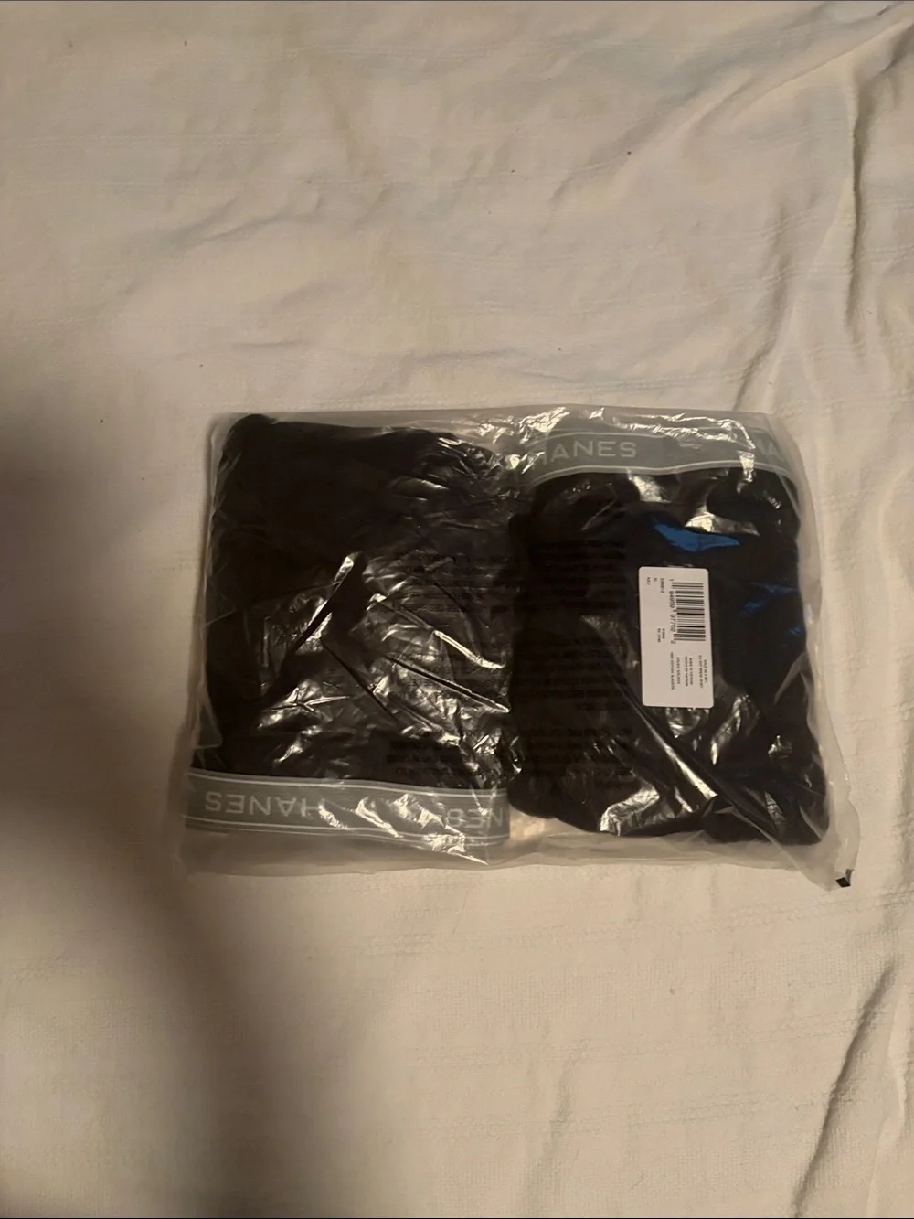XL 12 pack, Hanes Black Boxer Briefs with Gray Waistband